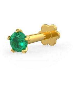 Cervin Blanc Deep Emerald Nose Piercing Pin - Yellow