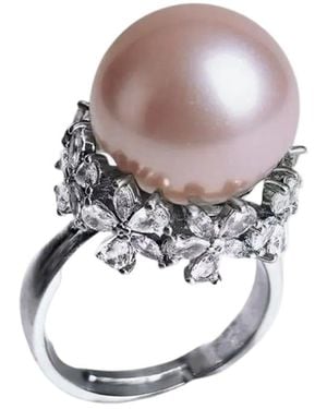 Ninemoo Celeste Pearl Crown Ring - Metallic
