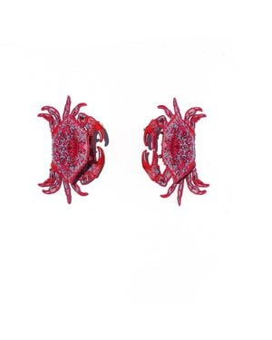 Nana Watanabe Crab Sculptural Embroidered Earrings