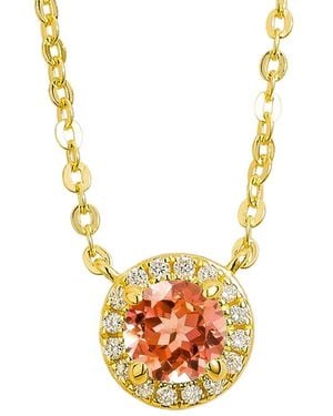 Juvetti Mars Necklace Set With Padparadscha Sapphire & Diamond - Metallic