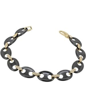 Artisan 14K Ceramic & Diamond Link Bracelet - Metallic