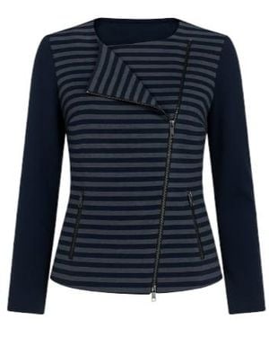 Conquista Striped Knit Jacket - Blue