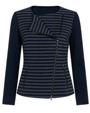 Conquista Striped Knit Jacket - Blue