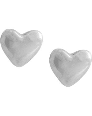The Gala Heart Stud Earrings - Grey