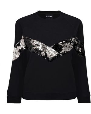 Otthie Elegant X-Mas Sweatshirt With Sequins - Black