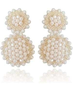 PINAR OZEVLAT Neutrals Sunflower Drop Earrings Nude - Metallic