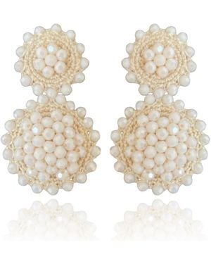 PINAR OZEVLAT Neutrals Sunflower Drop Earrings Nude - Metallic