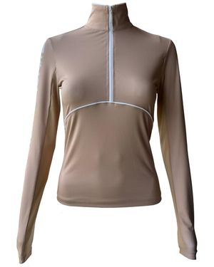 Champagne & Horses Neutrals Printed Sun Shirt Dare To Be Exceptional - Brown