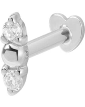 Vanhi 14K Solid Greta Lab-Grown Diamond Flat Back Stud - White