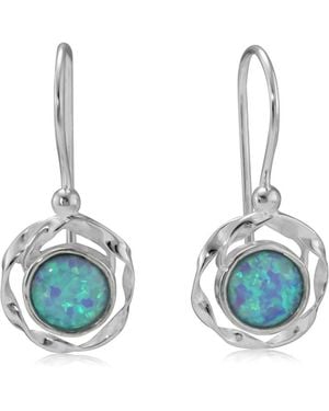 Isla Silver Opal Drop Earrings - Blue