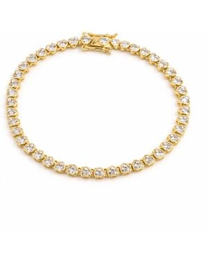 Pearl Code Celine Heart Tennis Bracelet With Cubic Zirconia, -Plated - Metallic