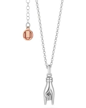 Unaloe Sterling Necklace With Horn Hand Pendant - Metallic