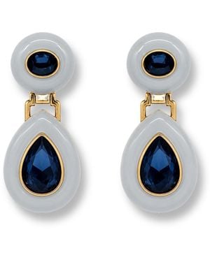 Michael Nash Jewelry Lena Aqua Resin And Sapphire Earrings - Blue
