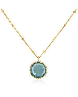 Auree Barcelona March Birthstone Necklace Blue Topaz