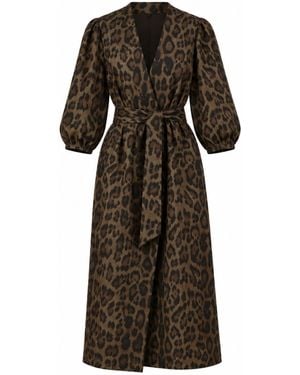 Traffic People Bet Lynch Lives Leopard Print Duster Wrap Coat - Multicolour