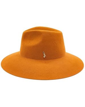 DORIA 1905 Caramel Smooth Lapin Felt Wide Brim Drop Hat - Brown