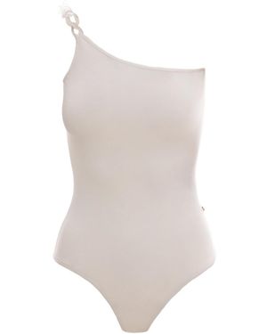 Nissa One-Shoulder Bodysuit - White