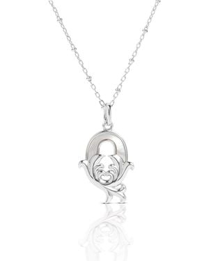 Kasun Solid Q Initial Necklace With Mother Of Pearl - Metallic