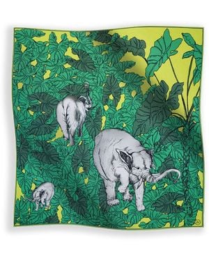Selin Kucuksoz Guardians Of The Forest Cotton Scarf Pareo - Green