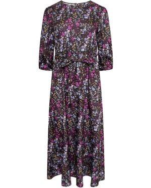 LAtelier London Katy Floral Print Midi Dress - Purple