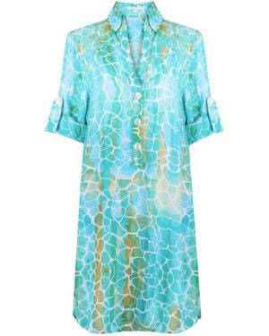 Sophia Alexia Aqua Pebbles Beach Shirt - Green