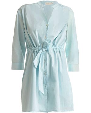 REISTOR Short Tie Waist Dress - Blue