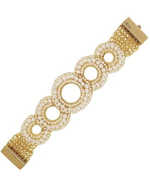 Lavish by Tricia Milaneze Pearl & Gush Handmade Crochet Bracelet - Metallic
