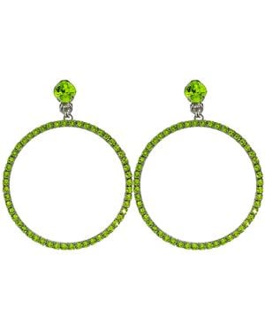 Vickisarge The Large Hoop Earrings - Green