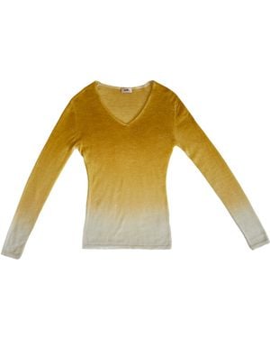 Vanilla&Chocolate V Neck Under Jacket Jumper Lemon V Sorbet - Yellow