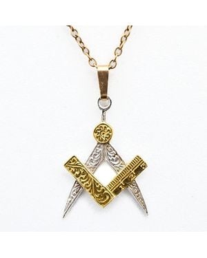 Simon Kemp Jewellers Masonic Pendant Eighteen Carat On Solid Sterling - Metallic
