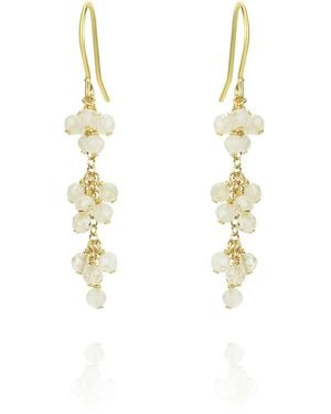 MOUNIR LONDON Neutrals Long Grape Cluster Earrings - Metallic
