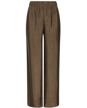 Lily Rou Silk Marina Relaxed Pants - Brown