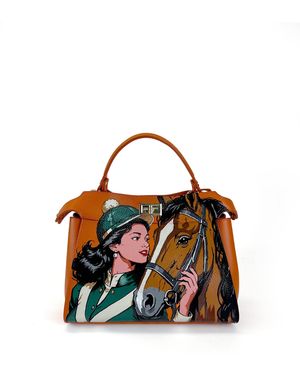 Maison Rubaiyat Agnes Big Hand-Painted Leather Bag - Orange