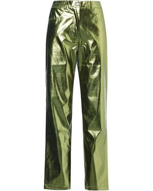 Amy Lynn Lupe Khaki Metallic Trousers - Green