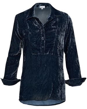 At Last Silk Velvet Shirt - Blue