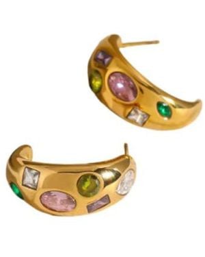 Recreation Jewels Emma Multicoloured Hoops - Metallic