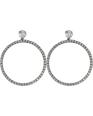Vickisarge Neutrals The Large Clear Hoop Earrings - Black