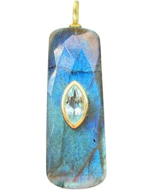 KAMARIA Labradorite Gemstone Pendant With Topaz - Blue