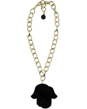 Gissa Bicalho Handmade Acrylic Necklace Chain Rose - Black