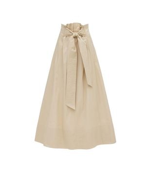Julia Allert Neutrals Casual High-Waisted A-Line Skirt With Belt - Natural