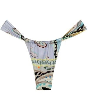 Montce St. Barths Floral Sandra Bikini Bottom - Metallic