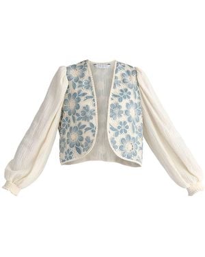 Paisie Cutwork Embroidery Cheesecloth Jacket - White