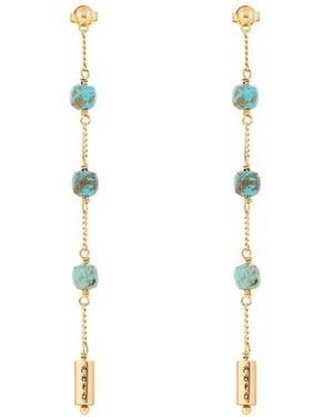 Karma and Luck Mantra Drop Earrings – Balance & Mindfulness Gemstone Jewellery – Serene Intentions - Metallic