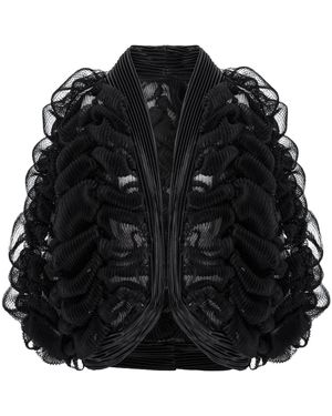 Silvia Serban Pleated And Crinkled Tulle Blazer - Black