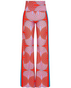 Beatrice von Tresckow Labyrinth Stretch Flare Trousers - Red