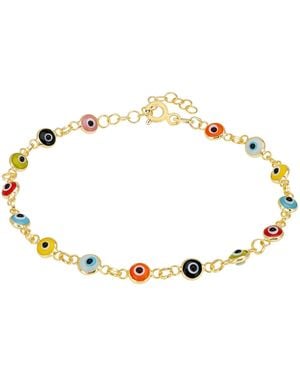LÁTELITA London Evil Eye Multicoloured Enamel Bracelet - Metallic