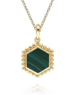 Gemondo Malachite Slice Pendant Necklace - Green