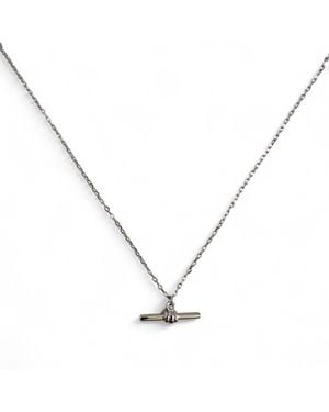 Clemence Wren T-Bar Pendant Necklace - Metallic