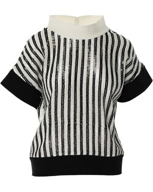Larisa Dragna Sequin Top With An Open Back - Black