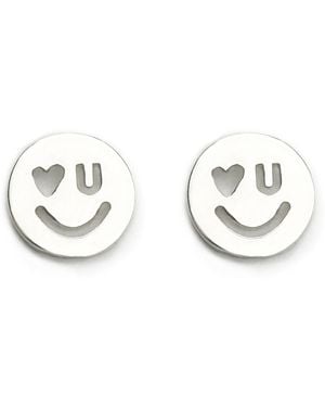LITZI Love U Happy Face Earrings - Metallic